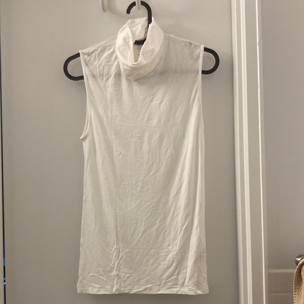 Majestic Filatures Soft Touch Sleeveless Turtleneck Stretch T-Shirt Top